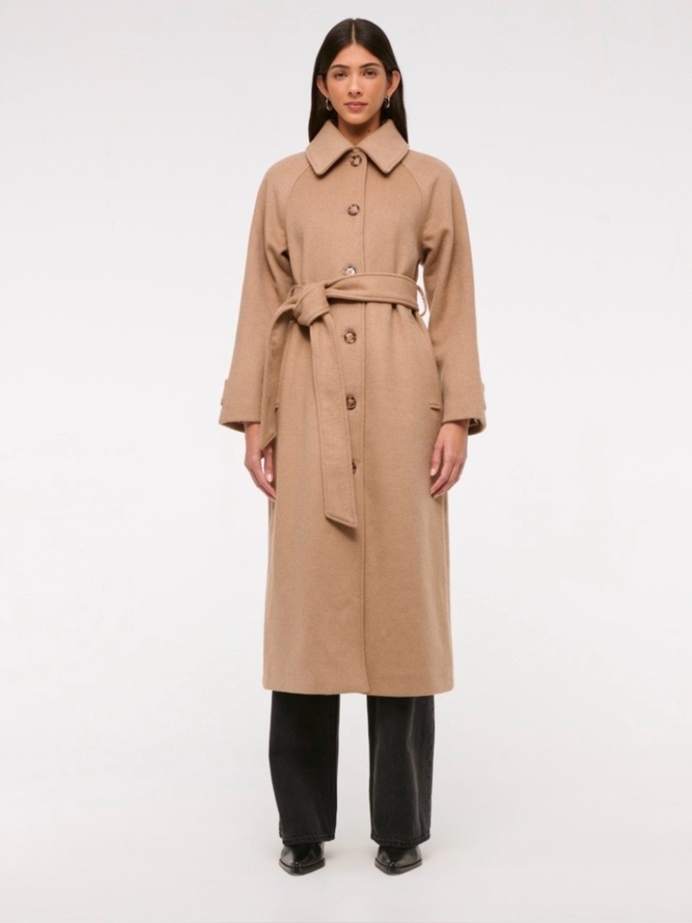 wool-blend belted coat - Picture 2 of 9